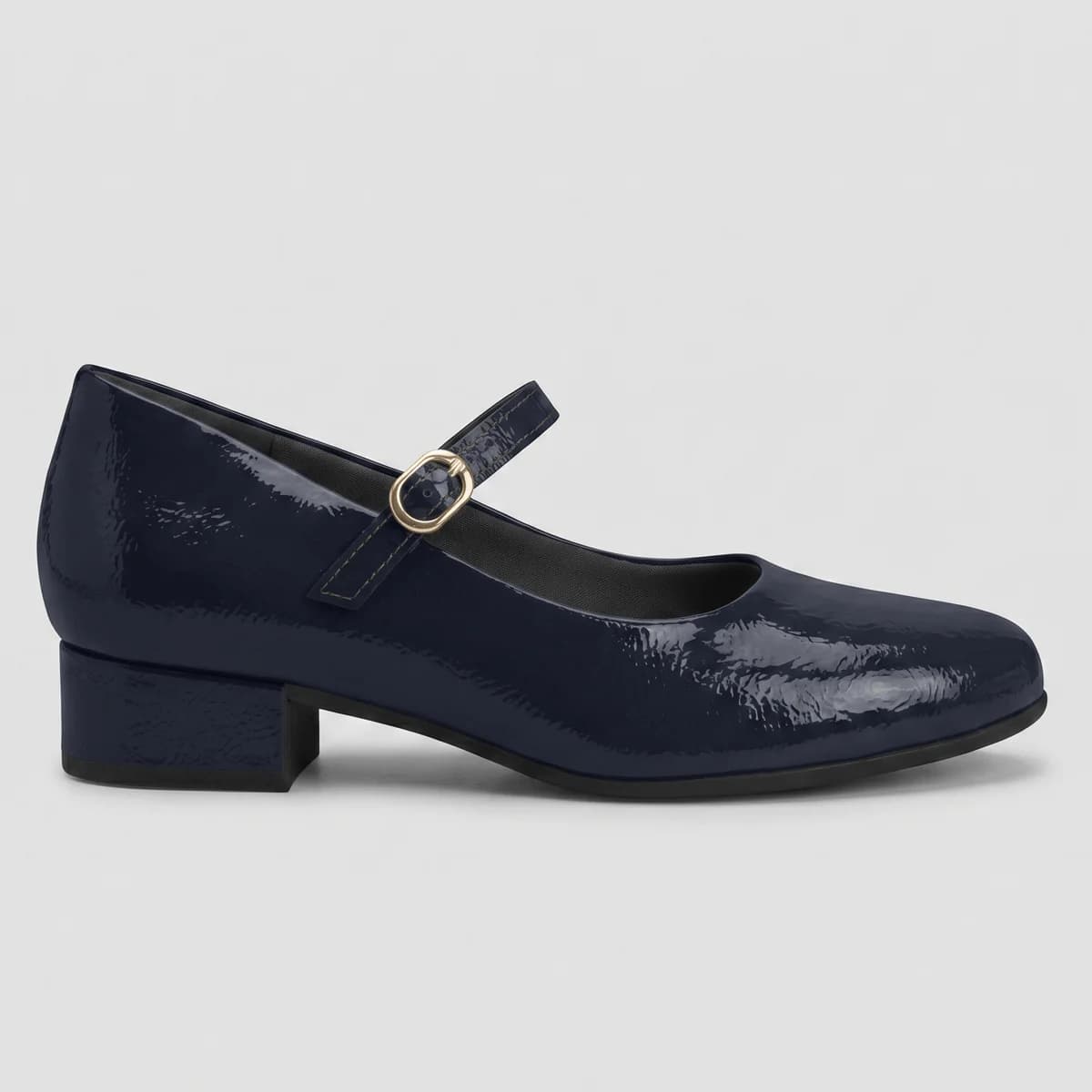 Scarpin Boneca Salto Baixo Navy